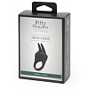 Эрекционное кольцо Fifty Shades of Grey Sensation с вибрацией, черное с кроликом