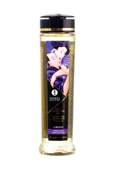 Масло для массажа Shunga Organica Libido, натуральное, возбуждающее, экзотические фрукты, 240 мл.