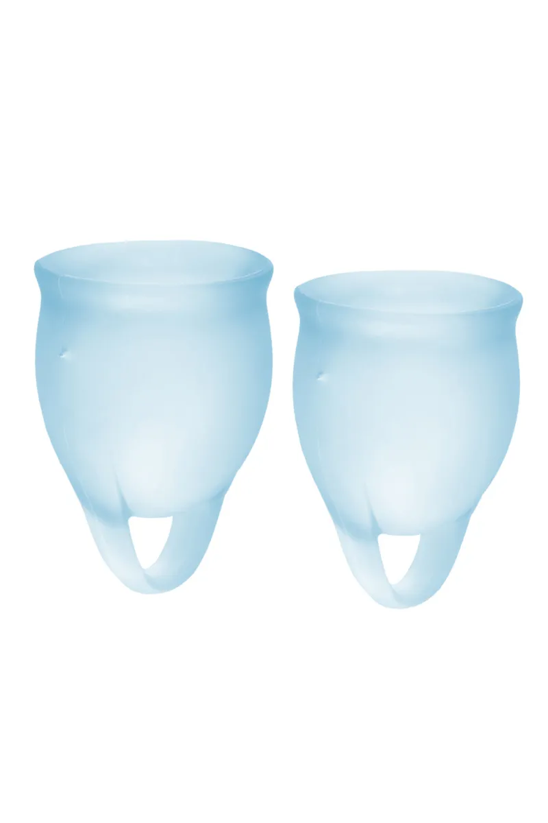 Набор менструальных чаш Satisfyer Feel confident Menstrual Cup, голубой