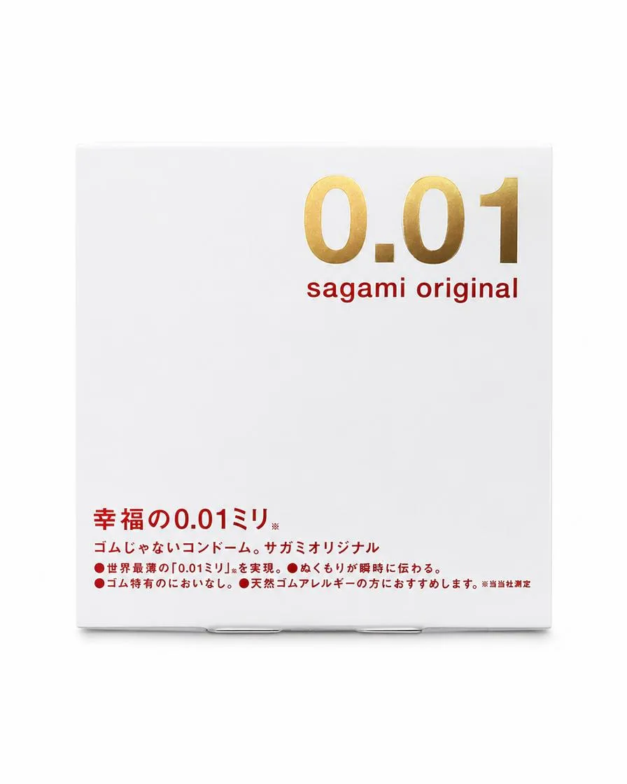 Презервативы Sagami, original 0.01, полиуретан, 17 см, 5,5 см, 1 шт.