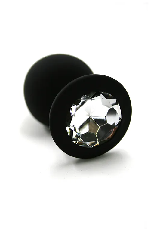 Анальная втулка Kanikule Plugs, силикон, размер M, Ø3,5 см, черный/прозрачный
