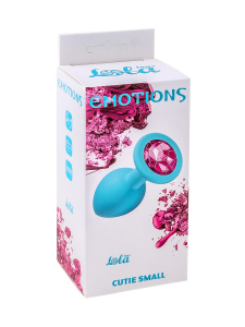 Анальная втулка Emotions pink crystal, силикон, размер S, Ø2,8 см, голубой/розовый