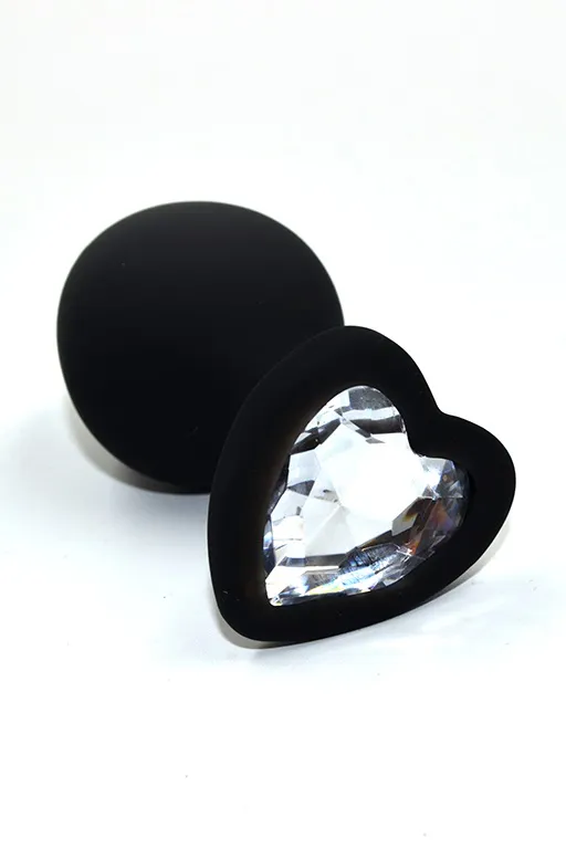 Анальная втулка Kanikule Plugs, силикон, размер M, Ø3,4 см, черный/прозрачный