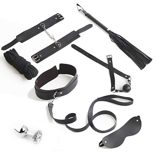 Эротический БДСМ набор, чёрный, 8 предметов