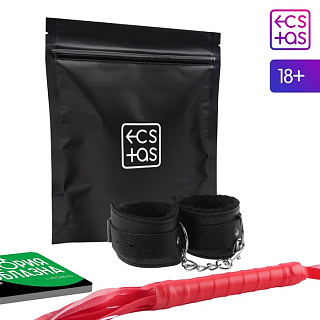 Эротический набор для двоих «Территория соблазна», 3 в 1 (20 карт, наручники, плетка), 18+