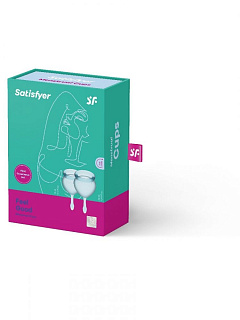 Набор менструальных чаш Satisfyer Feel Good Menstrual Cup Light Blue с хвостиком-капелькой