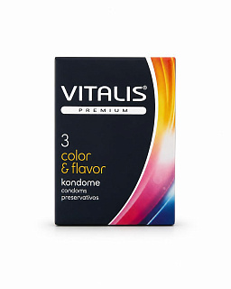 Презервативы Vitalis Premium color & flavor цветные, ароматизированные №3