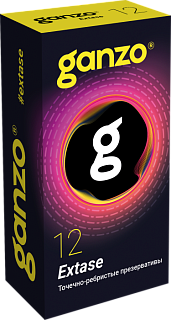 Презервативы Ganzo Extase точечно-ребристые, 12 шт.