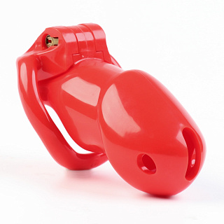 Пояс верности Оки- Чпоки, мужской, пластик,6 х 3,5 см, набор колец, замок, ключ, красный