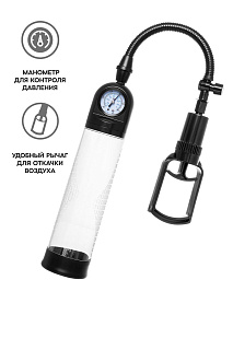Вакуумная помпа для пениса с монометром A-Toys by TOYFA Ebon