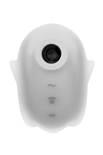 Вакуумный стимулятор клитора с вибрацией Satisfyer Glowing Ghost, светящийся в темноте, белый, 8,4 см