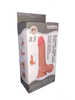 Фаллоимитатор Lovetoy скользящая кожа 21 см, Ø 5,5 см