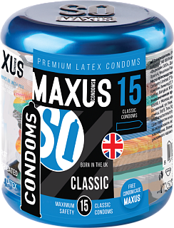 Презервативы MAXUS Classic №15 с железным кейсом, классические, 15 шт