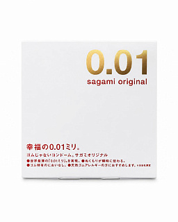 Презервативы Sagami, original 0.01, полиуретан, 17 см, 5,5 см, 1 шт.
