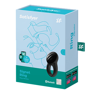 Виброкольцо Satisfyer Signet Ring Smart, черный