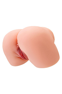 Мастурбатор реалистичный в форме попки, с 2 входами, ТPE, телесный, 5,2 кг