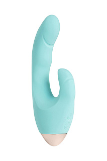 Вибратор L'EROINA Crystal с клиторальным стимулятором голубой