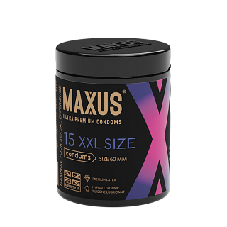 Презервативы MAXUS XXL, с увеличенным размером, X-Edition, с железным кейсом, 15 шт