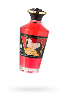 Масло для массажа Shunga Afrodisiac Warming Клубника и шампанское, разогревающее, 100 мл