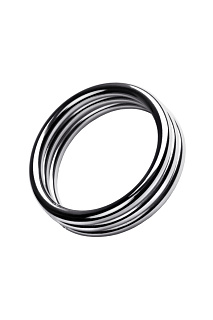 Металлическое эрекционное кольцо с рёбрышками размера L