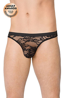 Трусы мужские кружевные SoftLine Collection, черный, M
