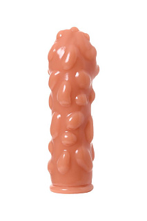 Насадка KOKOS с дополнительной стимуляцией, реалистичная,TPE, телесный, L 14,7 см, Ø 4,6 см