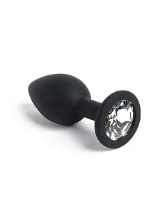 Пробка анальная Pluganale Piccolo силиконовая, черная/прозрачная, размер S, ⌀ 2,7 см