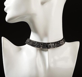 Чокер "Грация искр" тонкий, цвет чёрный, L=30 см