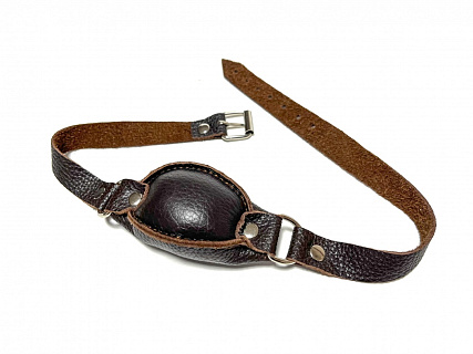 Кляп кожаный, коричневый