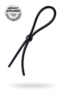 Лассо на пенис A-toys by TOYFA с одной бусиной, силикон, черное, 19,5 см