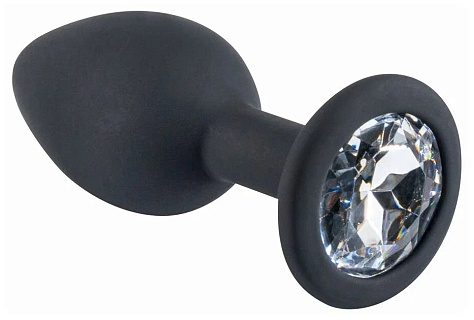 Анальная втулка Ever-Star (Xese), силикон, размер M 3,4 см, черный/белый