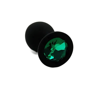 Втулка анальная Pluganale Piccolo силиконовая, черная/зелёная, размер S, ⌀ 2,7 см