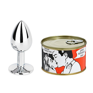 Анальная втулка "Скажи мне три главных слова" S, консервированная, алюминий, Ø 2,7 см