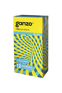 Презервативы Ganzo Ribs, 18 см, 12 шт.
