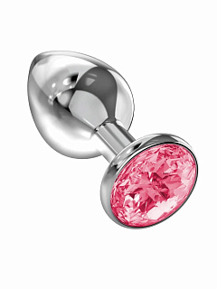 Анальная втулка Sitabella, металл, размер S, Ø 2,8 см, серебристый/розовый