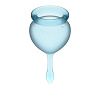 Набор менструальных чаш Satisfyer Feel Good Menstrual Cup Light Blue с хвостиком-капелькой