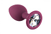 Анальная втулка, силикон, S Ø 2,8 см, бордовый-прозрачный