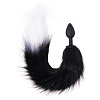 Анальная втулка с Хвостом Emotions Furry, силикон, черная, Ø 2,8 см