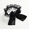 Подвязка кружевная Полночь, черная с бантом