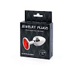 Анальная втулка SILVER PLUG , металл, S Ø2,8 см, серебрный-красный